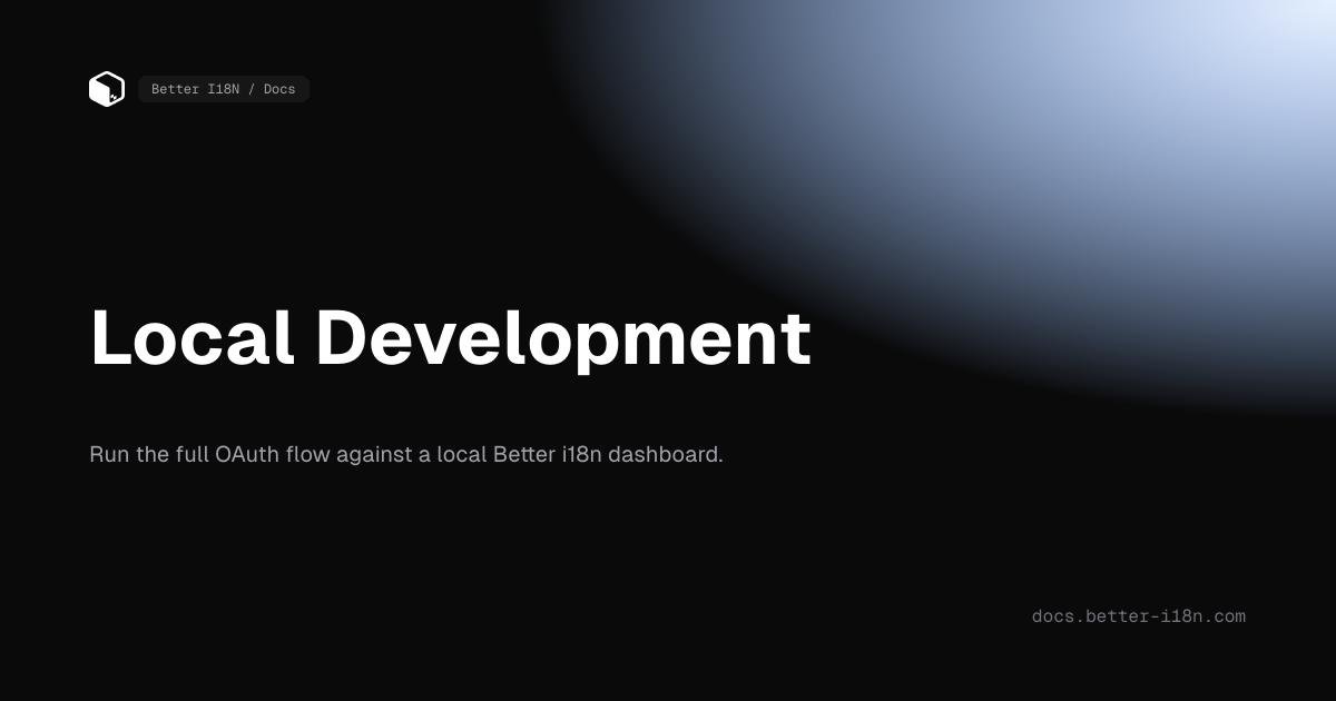 Local Development - Better I18N