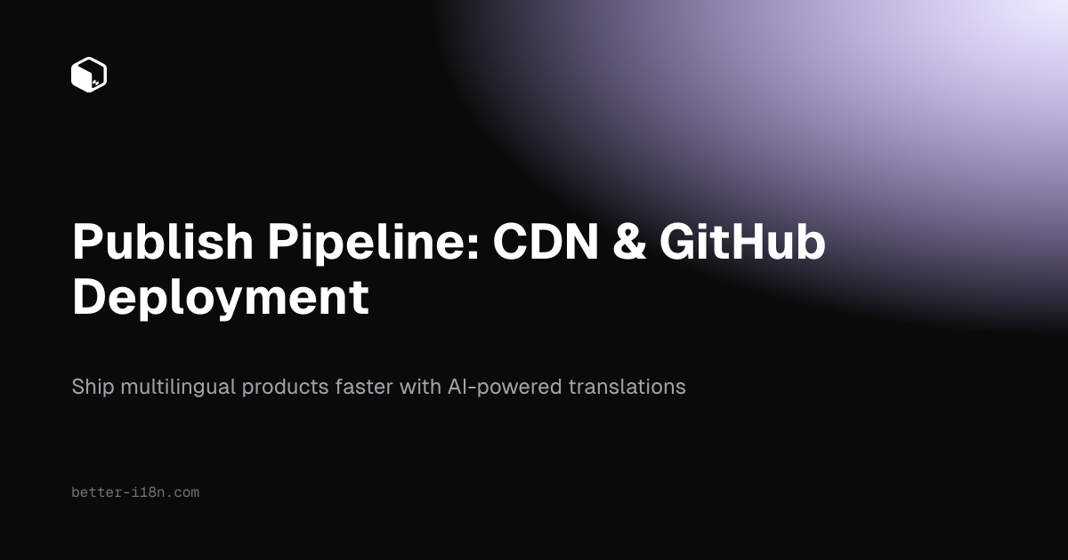 Publish Pipeline: CDN & GitHub Deployment | Better I18N